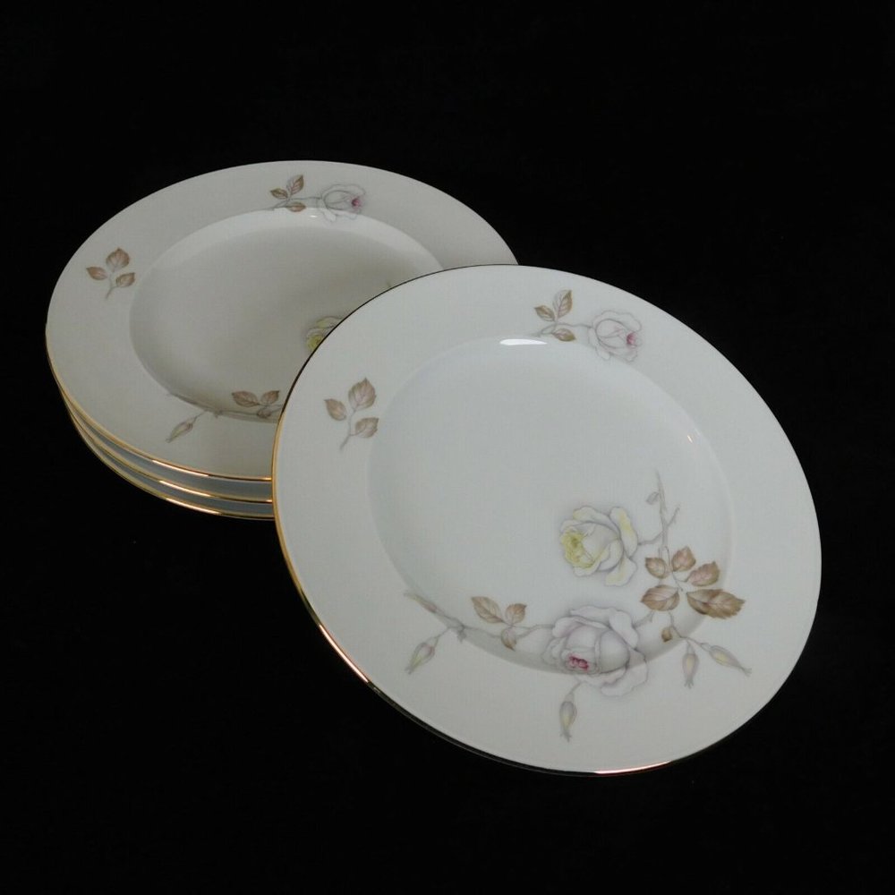 Johann Haviland China Sweetheart Rose Set of 4 Salad Plates Bavaria Germany Vtg